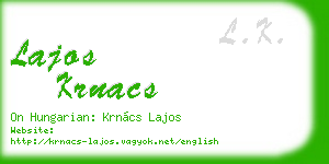 lajos krnacs business card