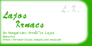 lajos krnacs business card